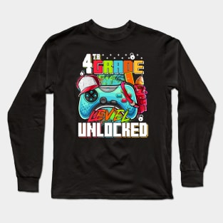 4th Grade Level Unlocked Video Game Back to School Long Sleeve T-Shirt